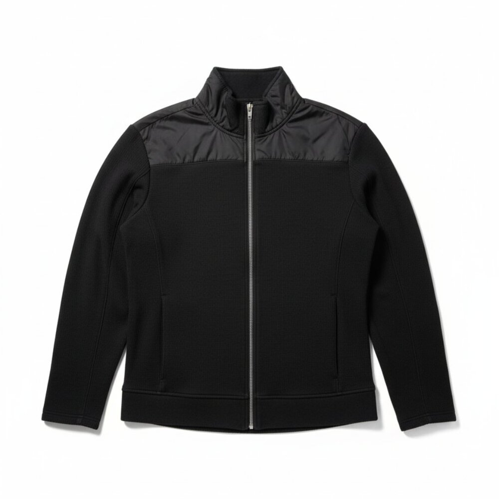 INC International Concepts Black Full-Zip Hybrid Jacket Large